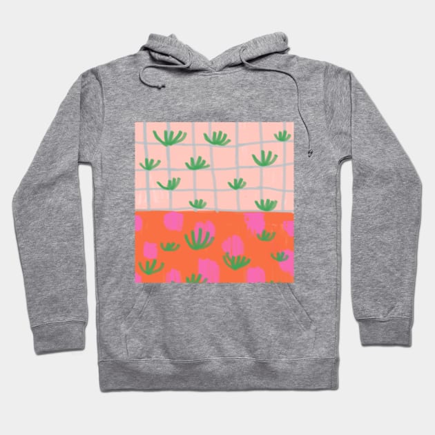 Tropical Plants Grid Hoodie by mariacaballer